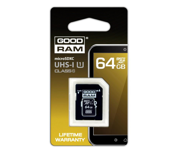 GOODRAM MicroSD 64GB SDU64GXCUHS1AGRR10 - 168412 - zdjęcie